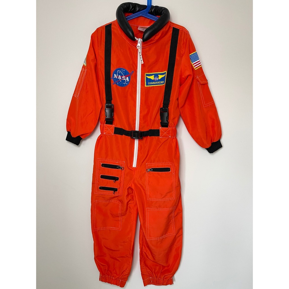 Aeromax Get Real Gear Kids NASA Astronaut Flight Suit Orange Jumpsuit Size 6-8